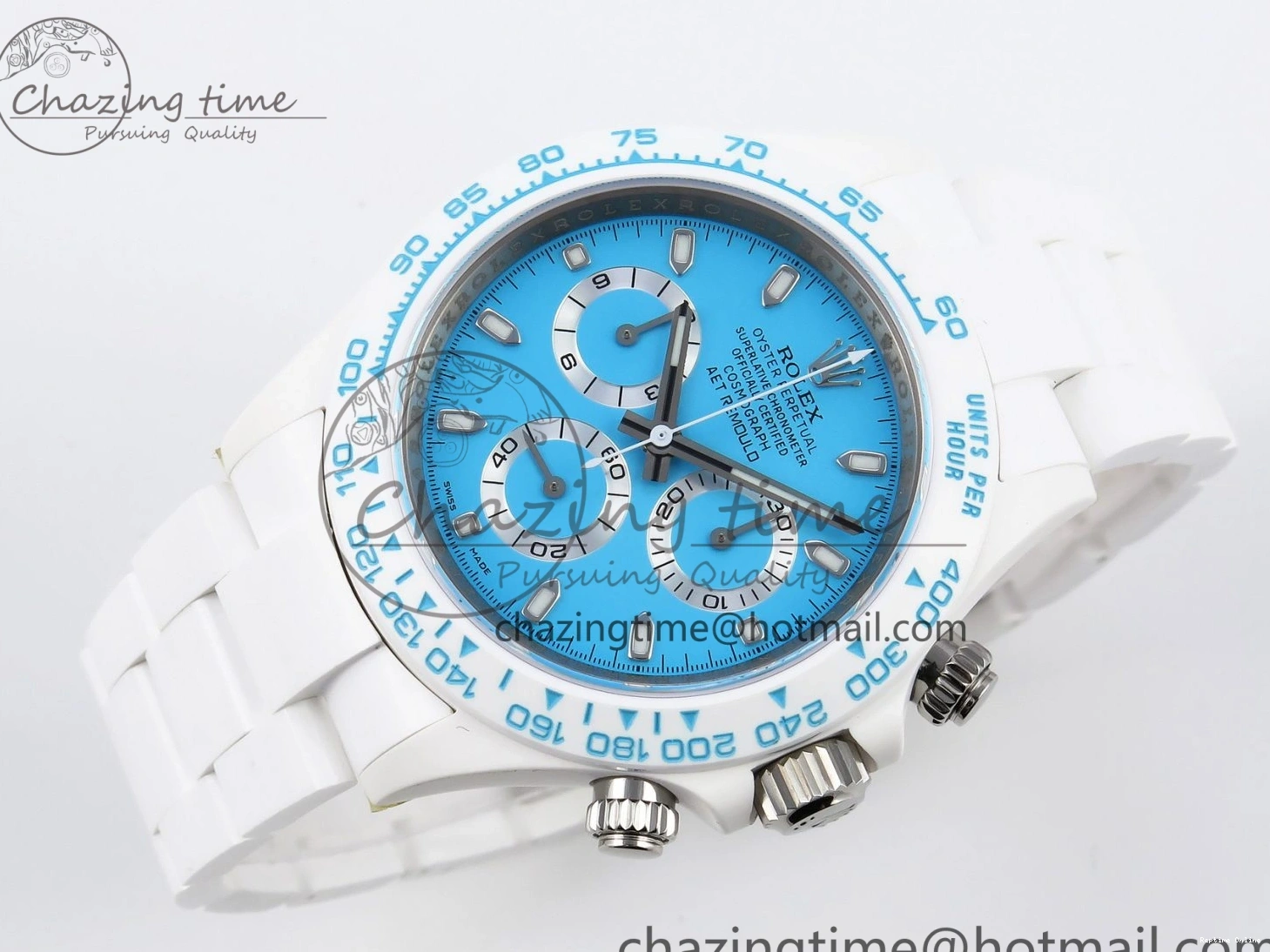 1224 Daytona AET White Ceramic Case and Bracelet Tiffany Blue Dial SA4130 V GoAnywhere 1889